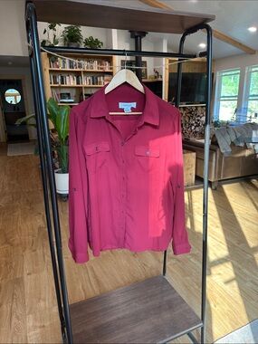 Workshop Republic Clothing Rosewood Button-Front Utility Blouse